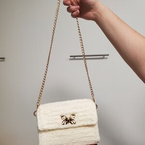 Cream Handmade Shoulder Purse